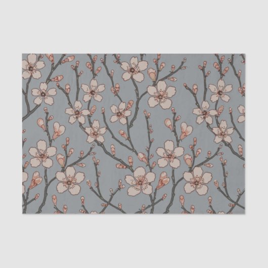 Elegantes süß rosa Blume Blossom Kirschmuster Seidenpapier (Vorderseite)