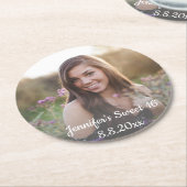 elegantes süßes 16-jähriges minimales verblasstes runder pappuntersetzer (Angewinkelt)