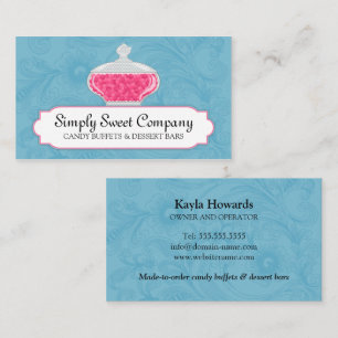 Elegantes Süßigkeits-und Nachtisch-Buffet Visitenkarte