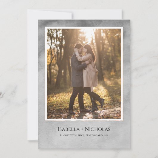 Elegantes Swan-Foto Save the Date Einladung (Vorderseite)