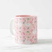 Elegantes Swan-Muster Zweifarbige Tasse (Vorderseite Links)