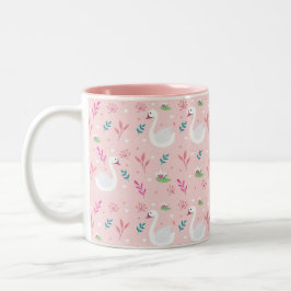 Elegantes Swan-Muster Zweifarbige Tasse