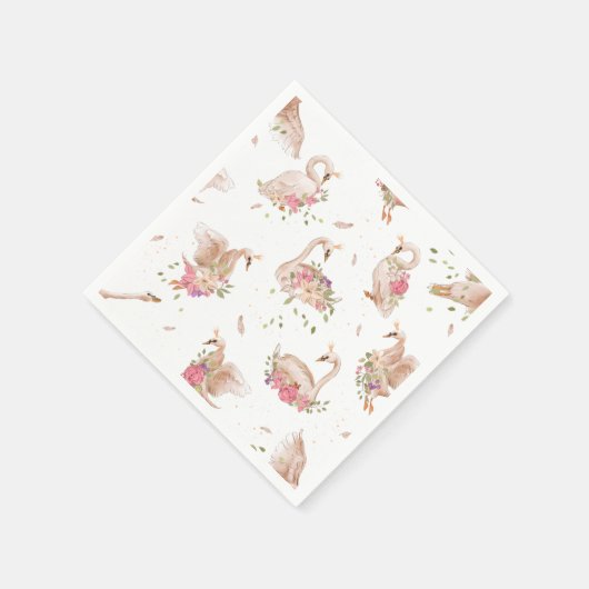 Elegantes Swan Princess Party Serviette (Ecke)