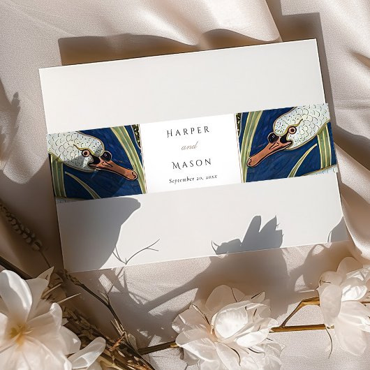 Elegantes Swan-Themed Wedding Invitation Bly Band