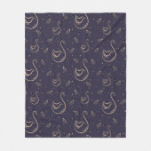 Elegantes Swan- und Leaf-Muster Fleecedecke (Vorderseite)