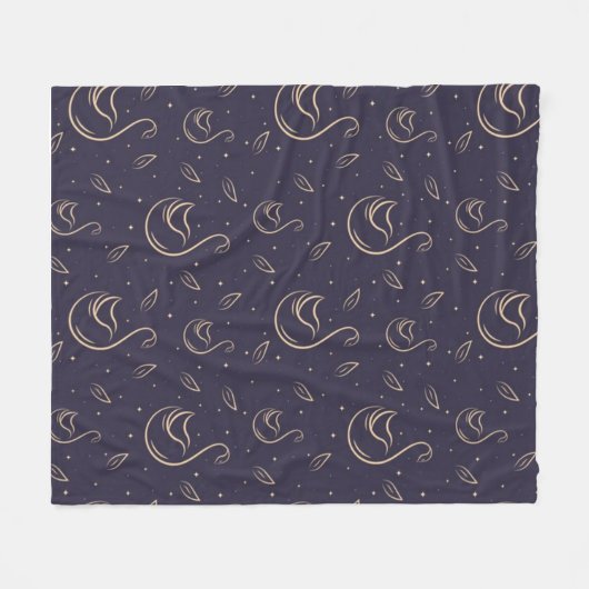 Elegantes Swan- und Leaf-Muster Fleecedecke (Vorderseite (Horizontal))