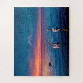 Elegantes Swans Water Sunset Jigsaw Puzzle (Vertikal)