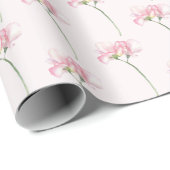 Elegantes Sweet Pea Floral Muster Geschenkpapier (Rolleneckpunkt)