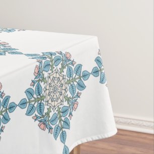 Elegantes symmetrisches Blumenmedaillon Tischdecke