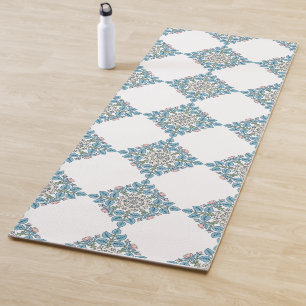Elegantes symmetrisches Blumenmedaillon Yogamatte