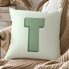 Elegantes T-Monogramm personalisierter Anfangsbuch Kissen