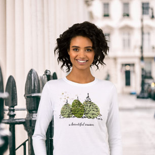 Elegantes T-Shirt mit Winterbäumen in Goldeffekt Tri-Blend Shirt