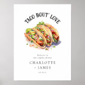 Elegantes Taco Bout Liebe Paare Dusche Begrüßungsz Poster (Vorne)