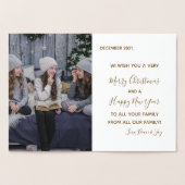 Elegantes Tall Gold Green Frohe Weihnachtsbaum Fot Folienkarte (Innenseite)