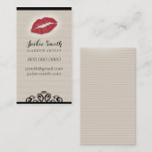 Elegantes TAN-Button Stripes Visitenkarte (Vorne/Hinten)