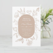 Elegantes Tan Line Brautparty Einladung (Stehend Vorderseite)