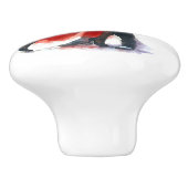 Elegantes Tango Dance Couple in Rot und Schwarz Keramikknauf (Seitenansicht)