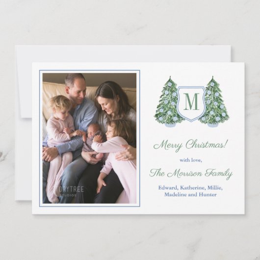 Elegantes Tannenbild Feiertagskarte (Vorderseite)