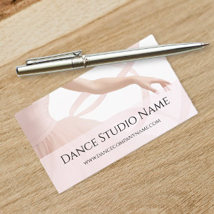 Elegantes Tanzstudio Balletttänzerin Blush Rosa Visitenkarte