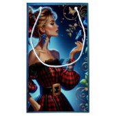 Elegantes Tapestry des Winters Vergessen Sie mich Kleine Geschenktüte (Rückseite)