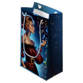 Elegantes Tapestry des Winters Vergessen Sie mich  Kleine Geschenktüte (Vorderseite Schrägansicht)