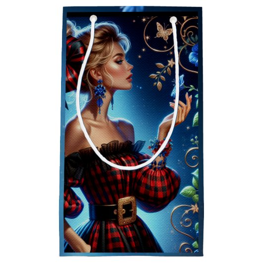 Elegantes Tapestry des Winters Vergessen Sie mich Kleine Geschenktüte (Vorderseite)