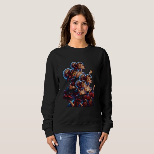 Elegantes Tapestry des Winters Vergessen Sie mich Sweatshirt (Vorne ganz)