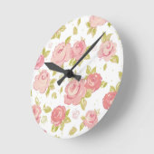 Elegantes Tapetenmuster 3 Runde Wanduhr (Winkel)