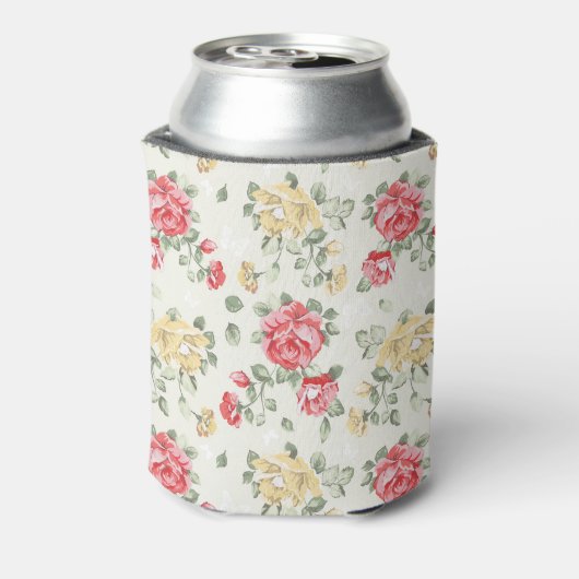 Elegantes Tapetenmuster in Rosen Dosenkühler (Kanne Rückseite)