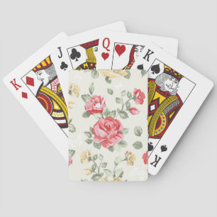 Elegantes Tapetenmuster in Rosen Spielkarten