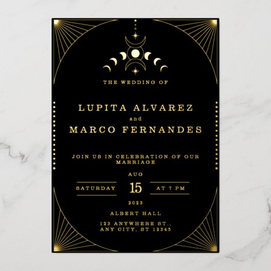 Elegantes Tarot Folieneinladung (Vorderseite)