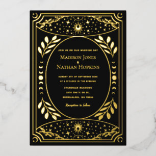 Elegantes Tarot Gothic Wedding Foil Einladung