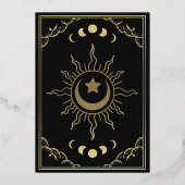 Elegantes Tarot Gothic Wedding Foil Einladung (Rückseite)