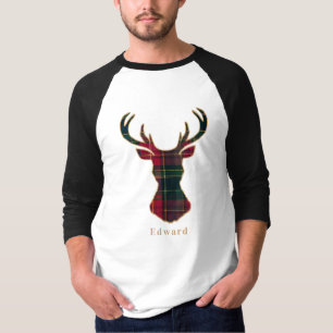 Elegantes Tartan-Karo Frohe Weihnachten Familienna T-Shirt