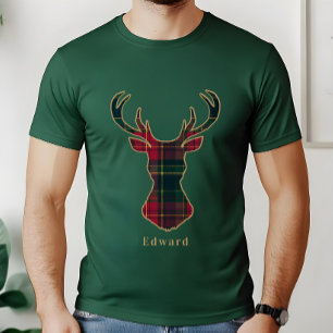 Elegantes Tartan-Karo Frohe Weihnachten Familienna T-Shirt