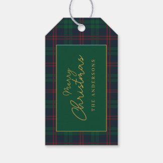 Elegantes Tartan-Karo-Weihnachts- Geschenkanhänger