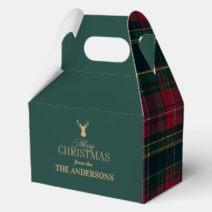 Elegantes Tartan-Karomuster Frohe Weihnachten Fami Geschenkschachtel
