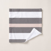 Elegantes Tartan Muster Rot Grün Rosa Badhandtuch Set (Waschlappen)