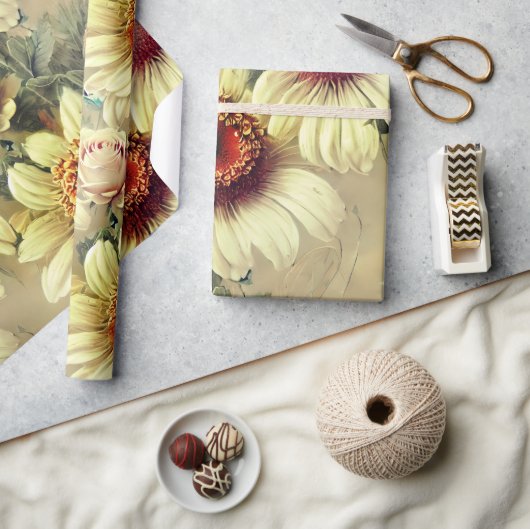 Elegantes Täschchen & Rose Blumenmuster Geschenkpapier (Kunsthandwerk)