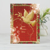 Elegantes TaubenfriedensWirbels-WeihnachtsParty Einladung (Stehend Vorderseite)