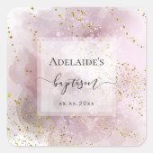 elegantes Taufbaby Quadratischer Aufkleber (Vorderseite)