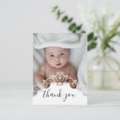 Elegantes Taufhaus Foto Vielen Dank Postkarte (Stehend Vorderseite)