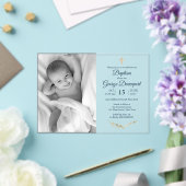 Elegantes Taufhaus Religiöses Foto Acryleinladungen (In Situ (Hochzeit))