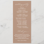 Elegantes Taupe Beige Vintage Hochzeitsprogramm Programm (Rückseite)