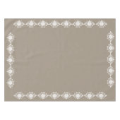 Elegantes Taupe-Blumenmuster  Tischdecke (Vorderseite (Horizontal))