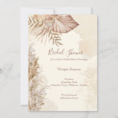 Elegantes taupe Boho Neutrales minimales Brautpart Einladung (Vorderseite)