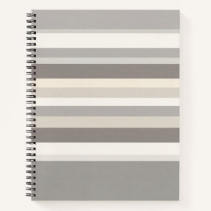 Elegantes Taupe-Creme- und Grau gestreiftes Farmho Notizblock