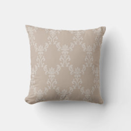 Elegantes Taupe Damask Design 1 Schubkissen Kissen