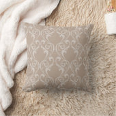 Elegantes Taupe Damask Design 4 Schubkissen Kissen (Decke)