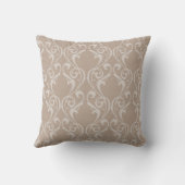 Elegantes Taupe Damask Design 4 Schubkissen Kissen (Rückseite)